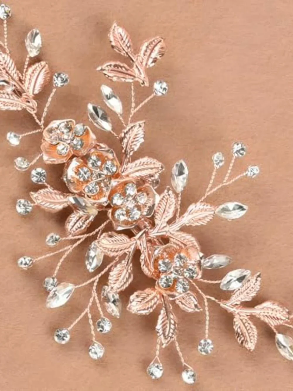 New - Bridal‎ Hair Accessories Bright Rose Gold Wedding Hair Duckbill Clip for B